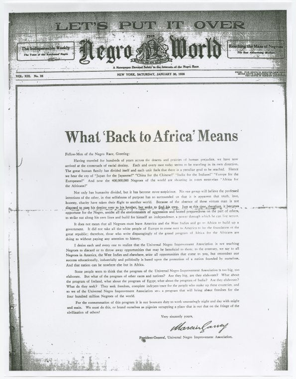 What 'Back to Africa' Means