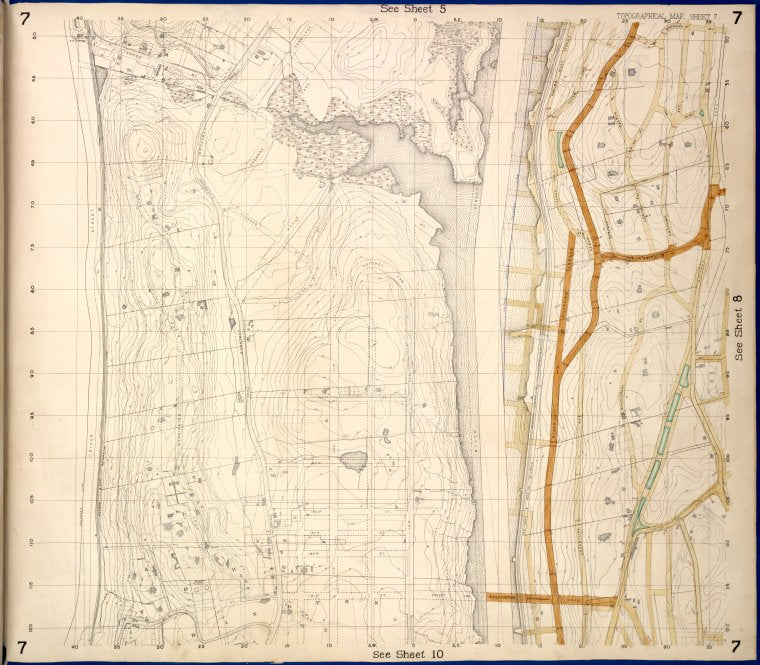 Bronx, Topographical Map Sheet 7; [Map bounded by Inwood St., Hampden St., Macombs Road, Washington Bridge; Including 181 St., River St., Kingsbridge Broadway]