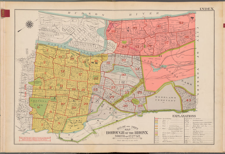 Outline and Index Map, Borough of the Bronx. North of 172nd Street