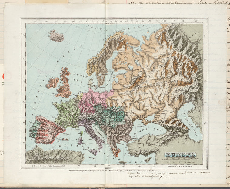 Colored map of Europe