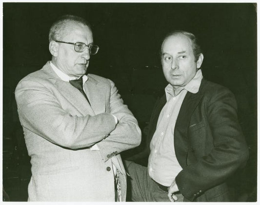 George C. Scott and Paul Libin at Circle in the Square's 25th anniversary gala