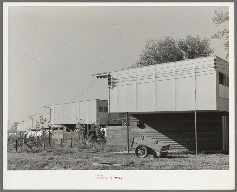 End of apartment house for permanent farm workers at the Yuba City FSA farm workers' camp. Yuba City, California