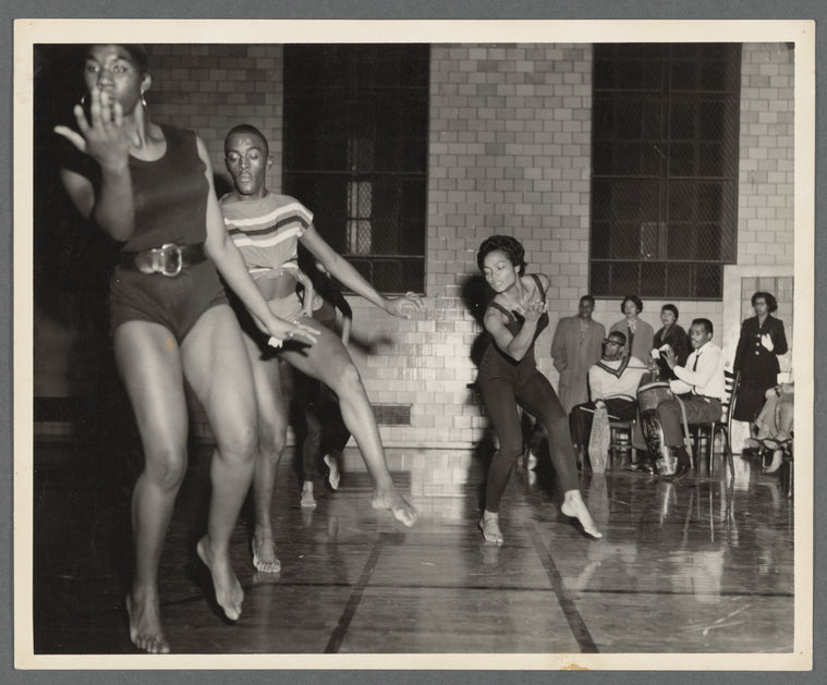 Eartha Kitt teaching a dance class at the Harlem YMCA