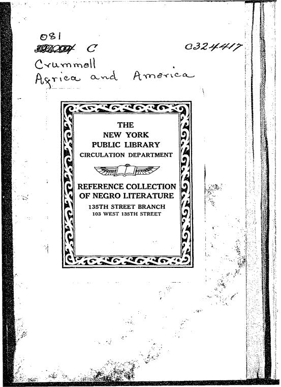 Africa and America; addresses and discourses