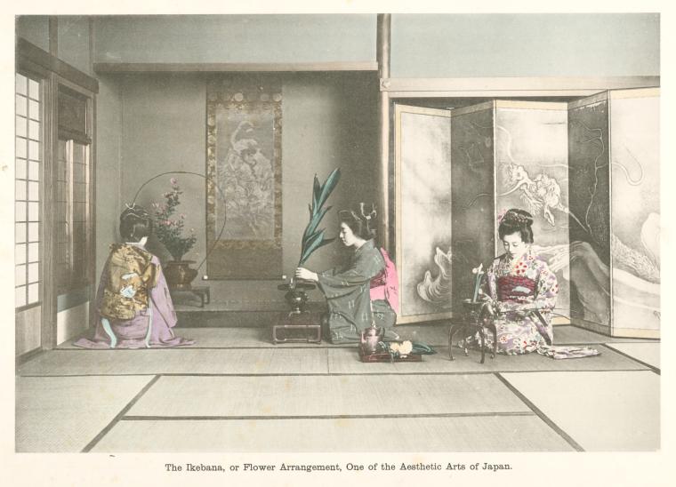 The Ikebana, or Flower Arrangement, One of the Aesthetic Arts of Japan.