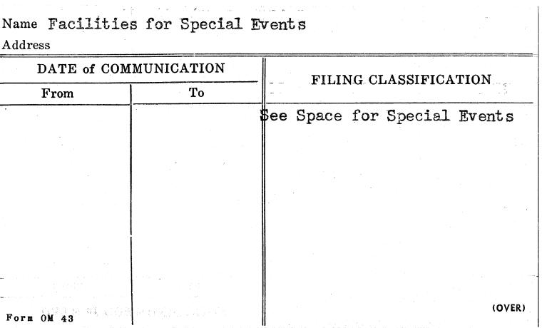 Facilities for Special Events