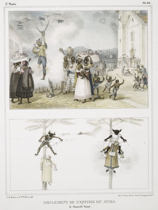 Brûlement de l'effigie du Juda, le samedi saint.