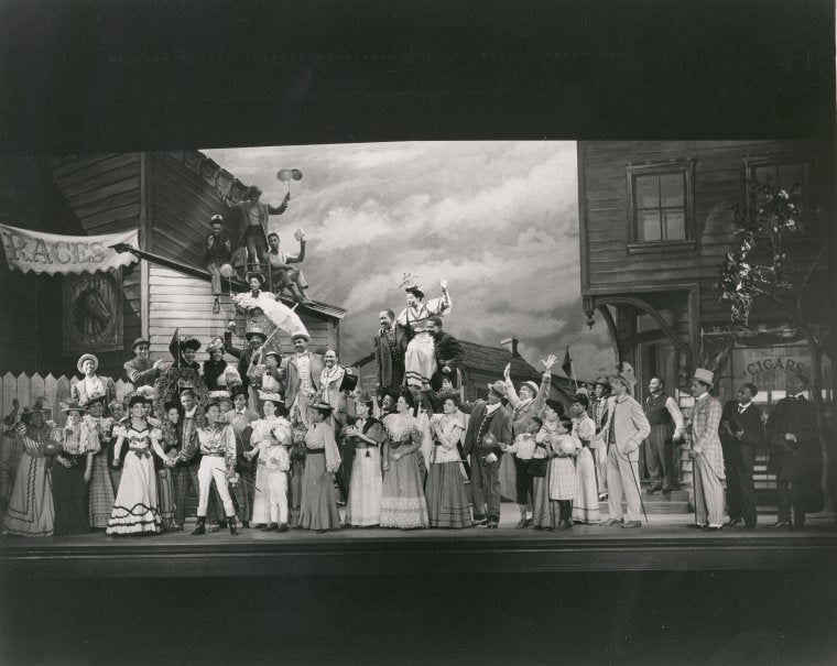 Harold Nicholas (Little Augie) holding hands with Ruby Hill (Della) in the stage production St. Louis Woman