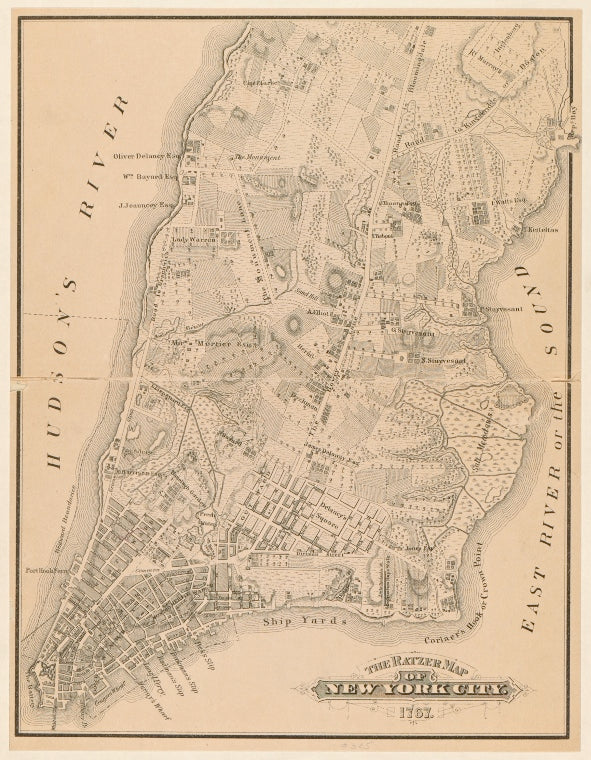 The Ratzer map of New York City, 1767