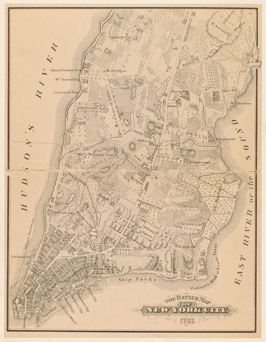 The Ratzer map of New York City, 1767