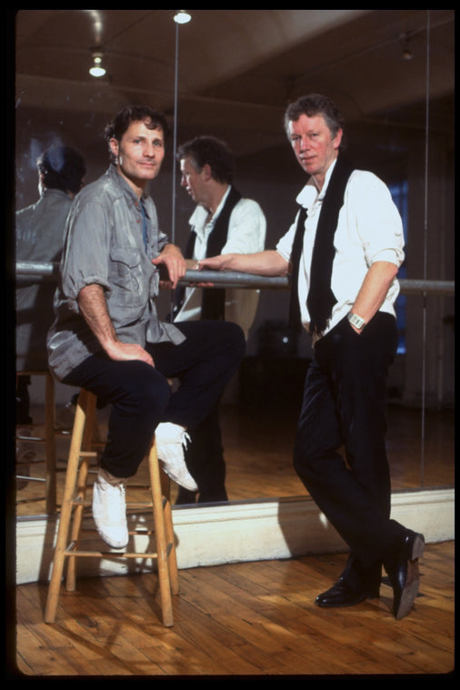 Publicity photo of choreographer Lar Lubovitch (L) and director Terry Hands (R) in rehearsal for "American in Paris" (New York)