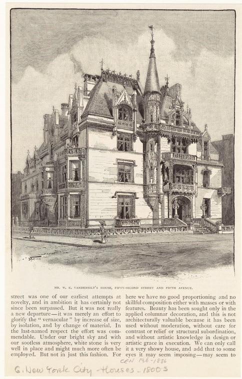 Mr. W.K. Vanderbilt's house, Fifty-second Street and Fifth Avenue
