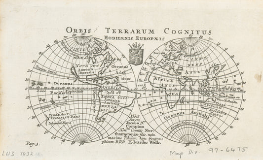 Orbis terrarum cognitus hodiernis Europaeis.