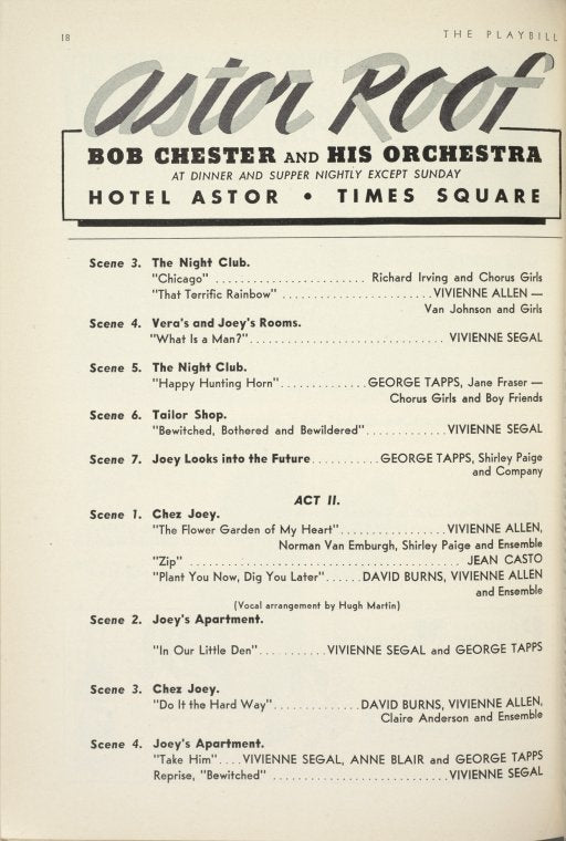 Program (dated 7/14/41) for Pal Joey