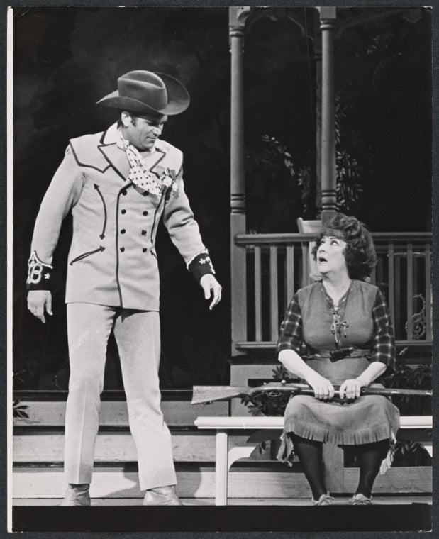 Bruce Yarnell and Ethel Merman in the stage production Annie Get Your Gun