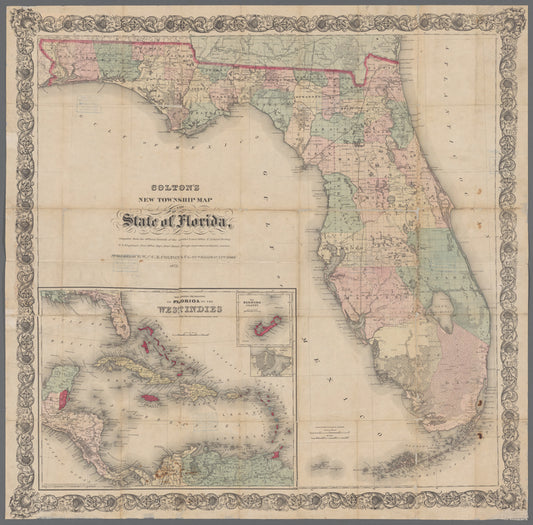 Colton's new township map of the state of Florida